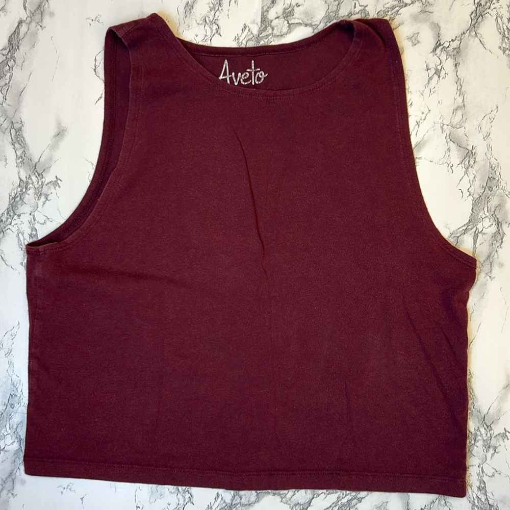 Aveto Dark Purple Cropped Tank Top XL - 1101